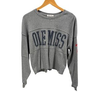 ’47 Ole Miss Cropped Waffle Knit Thermal Long Sleeve Top M Game Day Rebels
